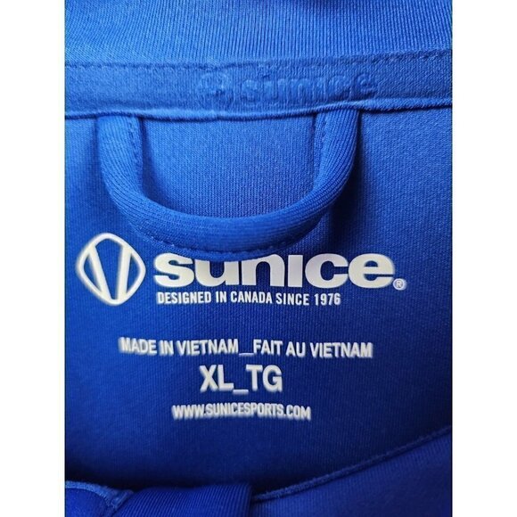 𝅺sunice Blue 1/4 Zip Logo Long Sleeve Activewear Pullover Top Size XL - Picture 3 of 6